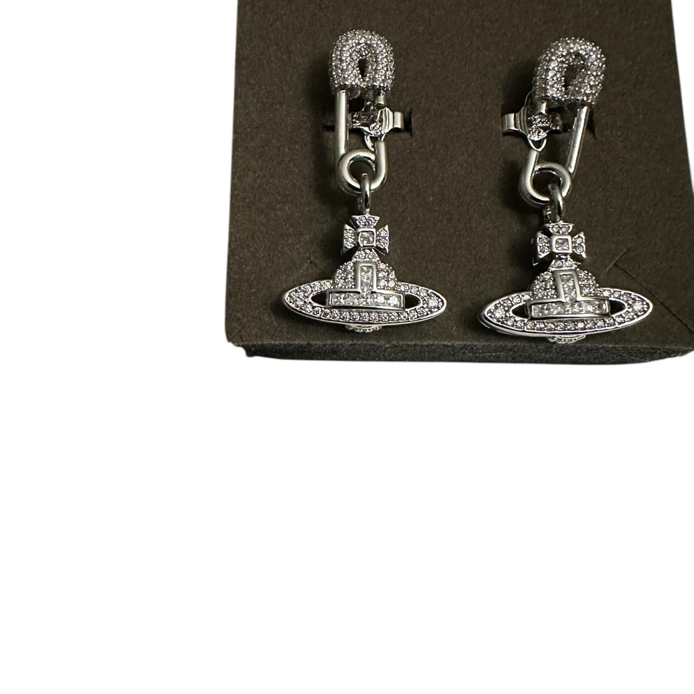 Vivienne Westwood Set Lucrece Pendant Necklace & Earrings NIB Silver tone - Picture 5 of 14